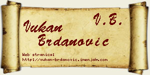 Vukan Brdanović vizit kartica